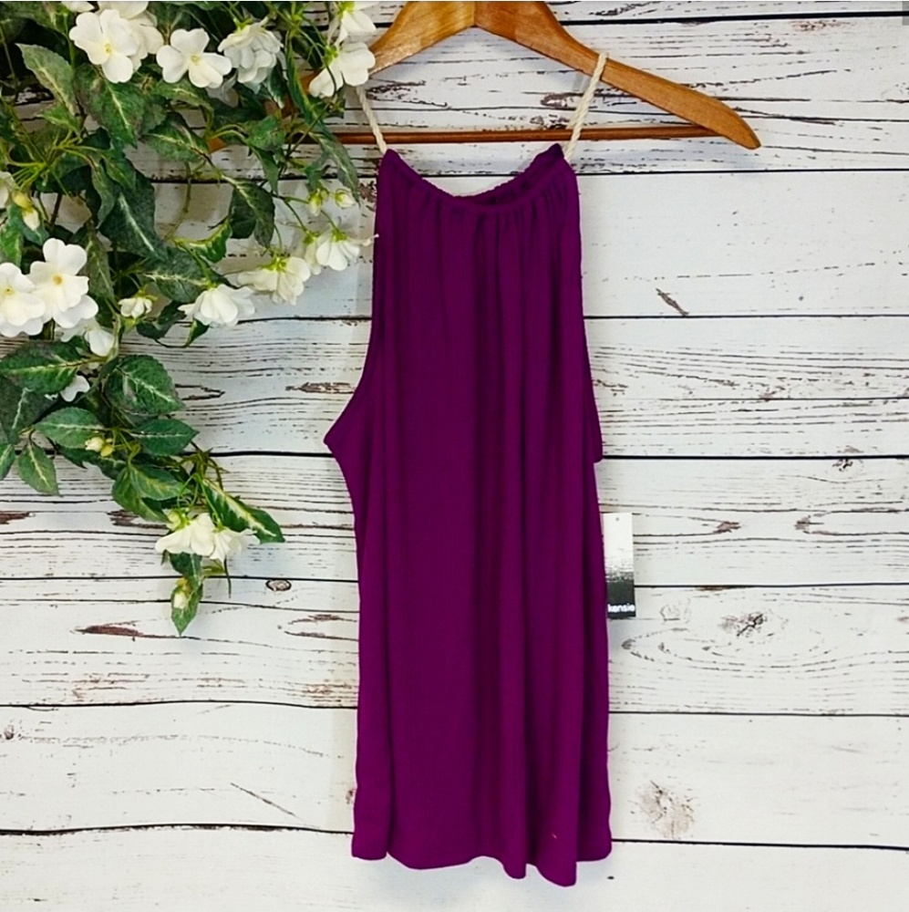 5/$25 NWT High Collar Purple Blouse